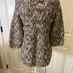 Nic + Zoe Chunky Knit Button Front Cardigan Gray Cream Size Medium